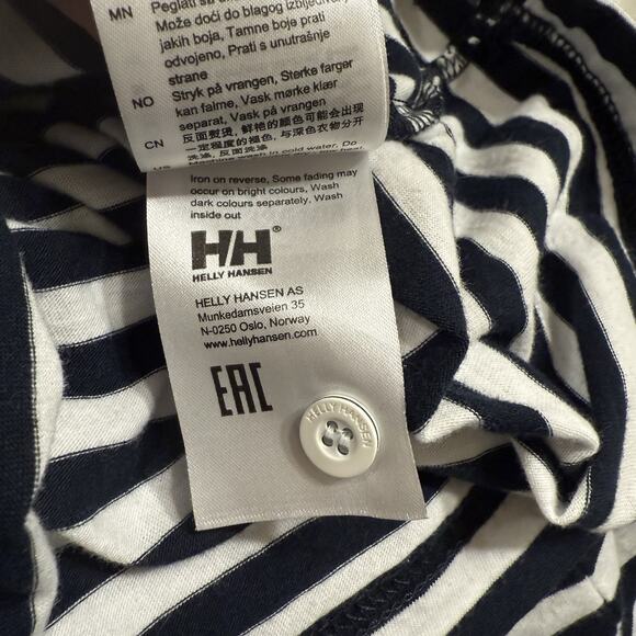 Helly Hansen Fjord Polo Men’s XL Navy Stripe Coastal Preppy Golf Weekend Casual - Picture 9 of 12